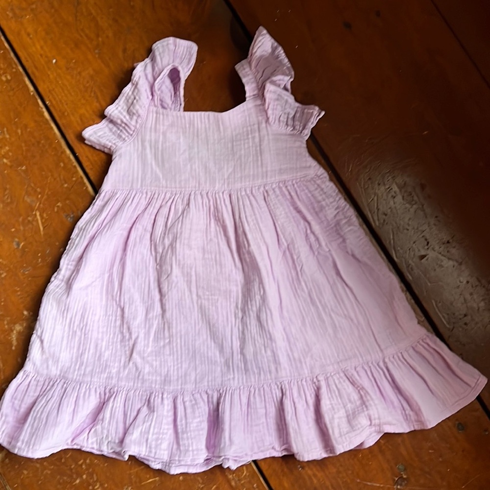 Purple cotton crinkle dress